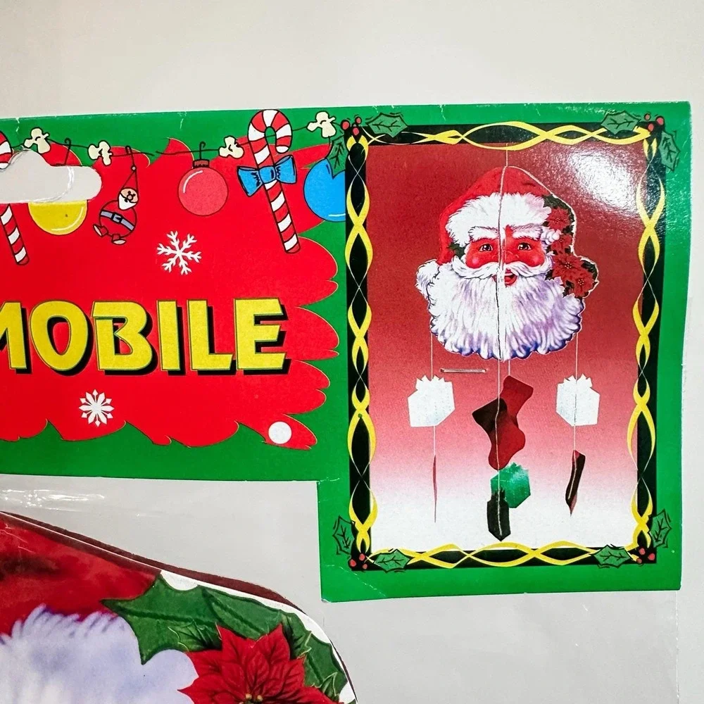 VTG‎ New Christmas Santa Clause Die Cut Mobile 90's Wall Hanging Decor
